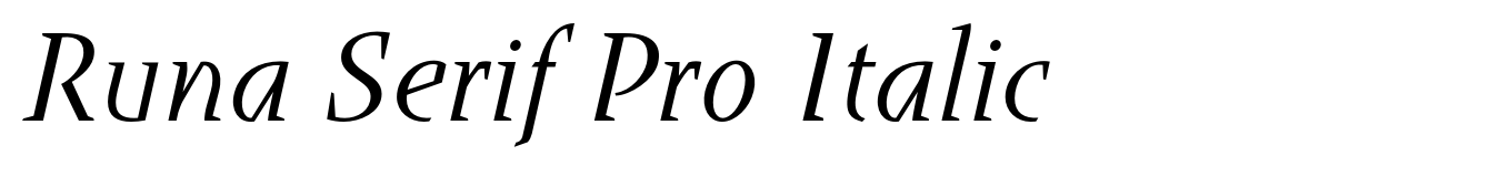 Runa Serif Pro Italic